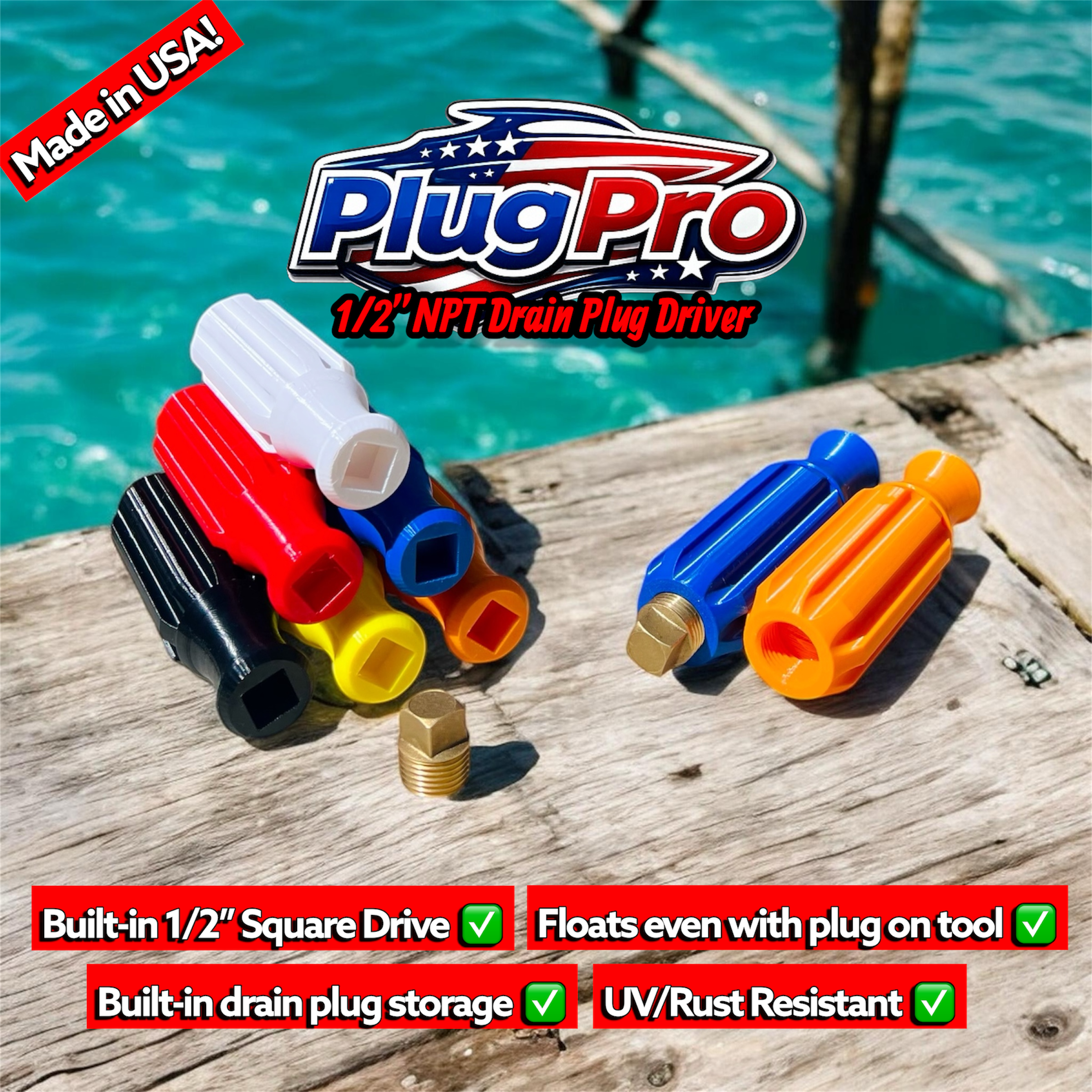 1/2” NPT - Drain Plug Driver Tool